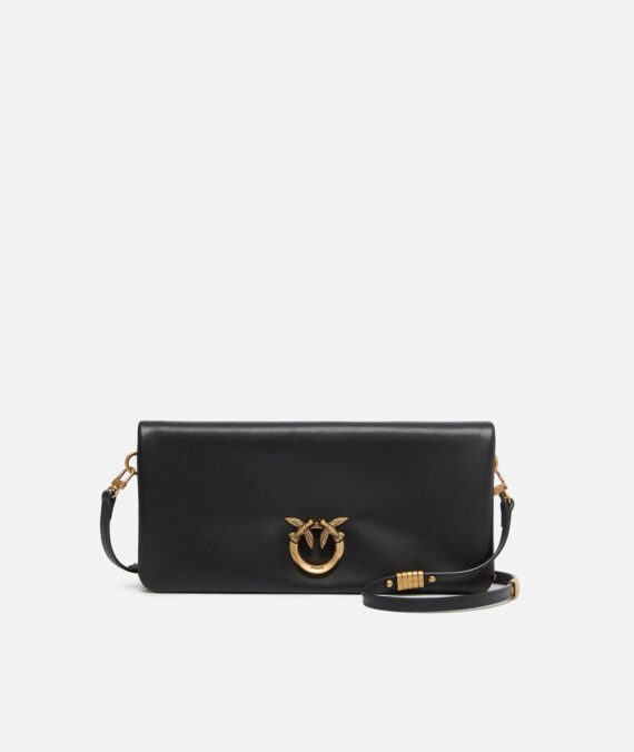 Pochette a tracolla media Love Bag Click Soft Horizontal in pelle
