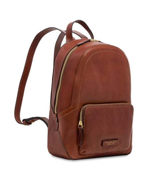 Zaino donna in pelle con tasca frontale