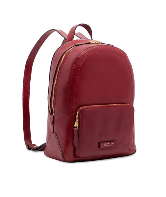 Zaino da donna in pelle con tasca frontale