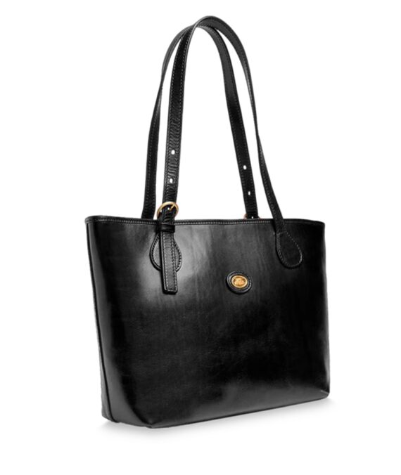 Borsa shopper in pelle chiusa con zip