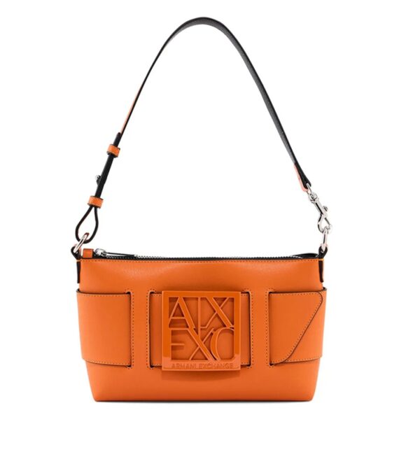 Borsa a spalla color block con maxi-logo