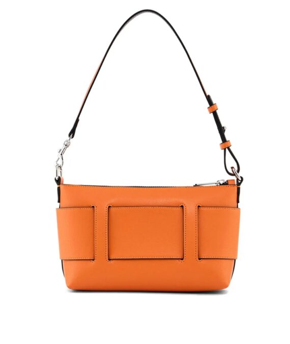 Borsa a spalla color block con maxi-logo