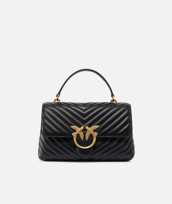 Borsa a mano e tracolla media Love Bag Puff in nappa chevron