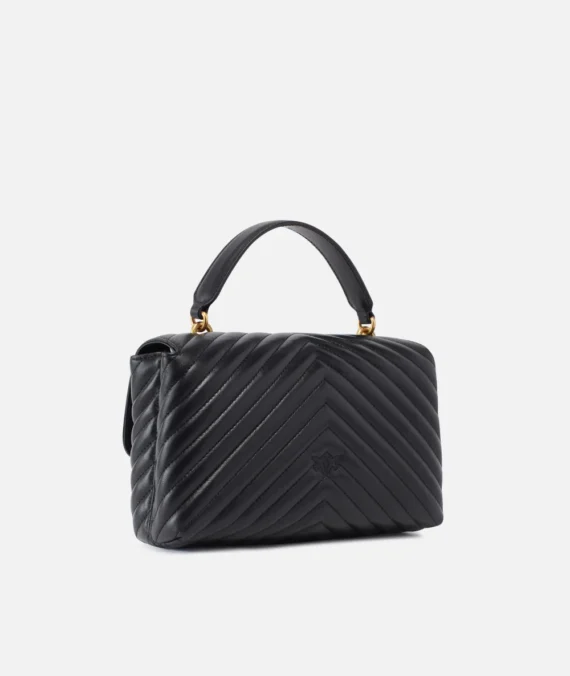 Borsa a mano e tracolla media Love Bag Puff in nappa chevron