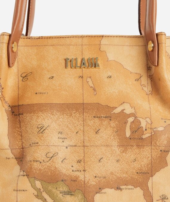 Borsa per la spesa in tessuto stampato Geo Classic Naturale