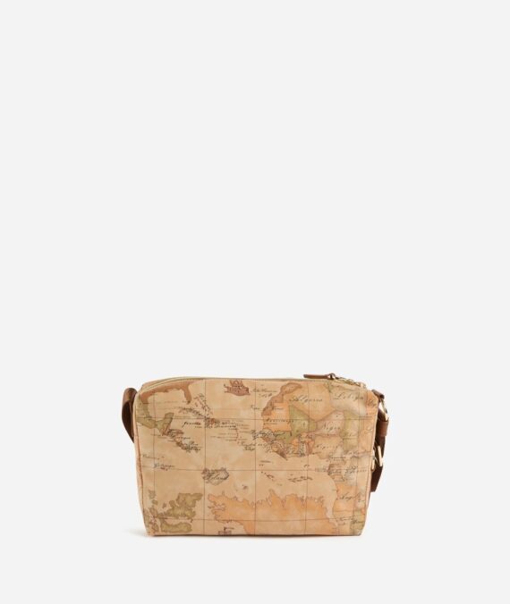 Borsa a tracolla Soft Ranch con dettagli in pelle color castagna