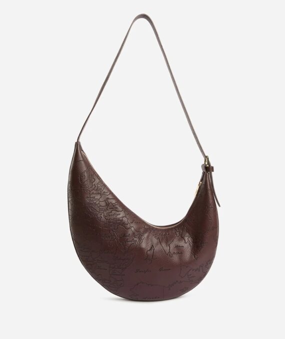 Borsa Rising Moon Bag a mezzaluna con motivo Geo Filetto