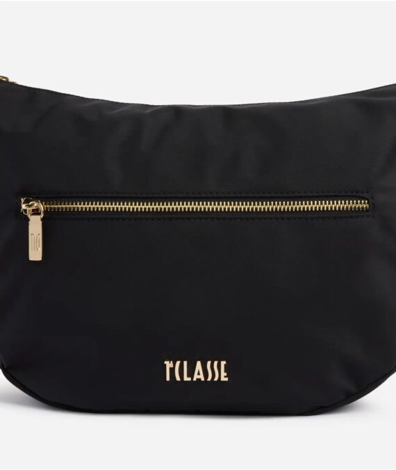 Borsa a mezzaluna media Whisper Nylon nera