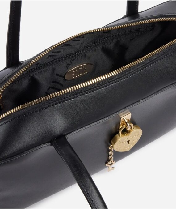 Borsa a tracolla in pelle nera Love Charm Bag