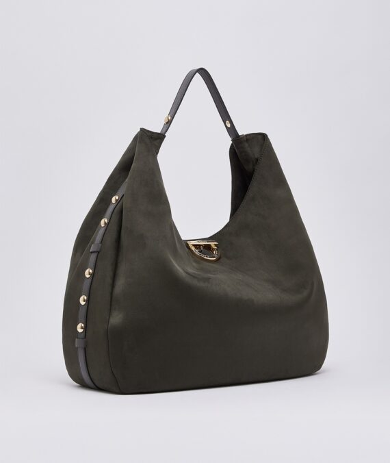 Borsa hobo grande con borchie
