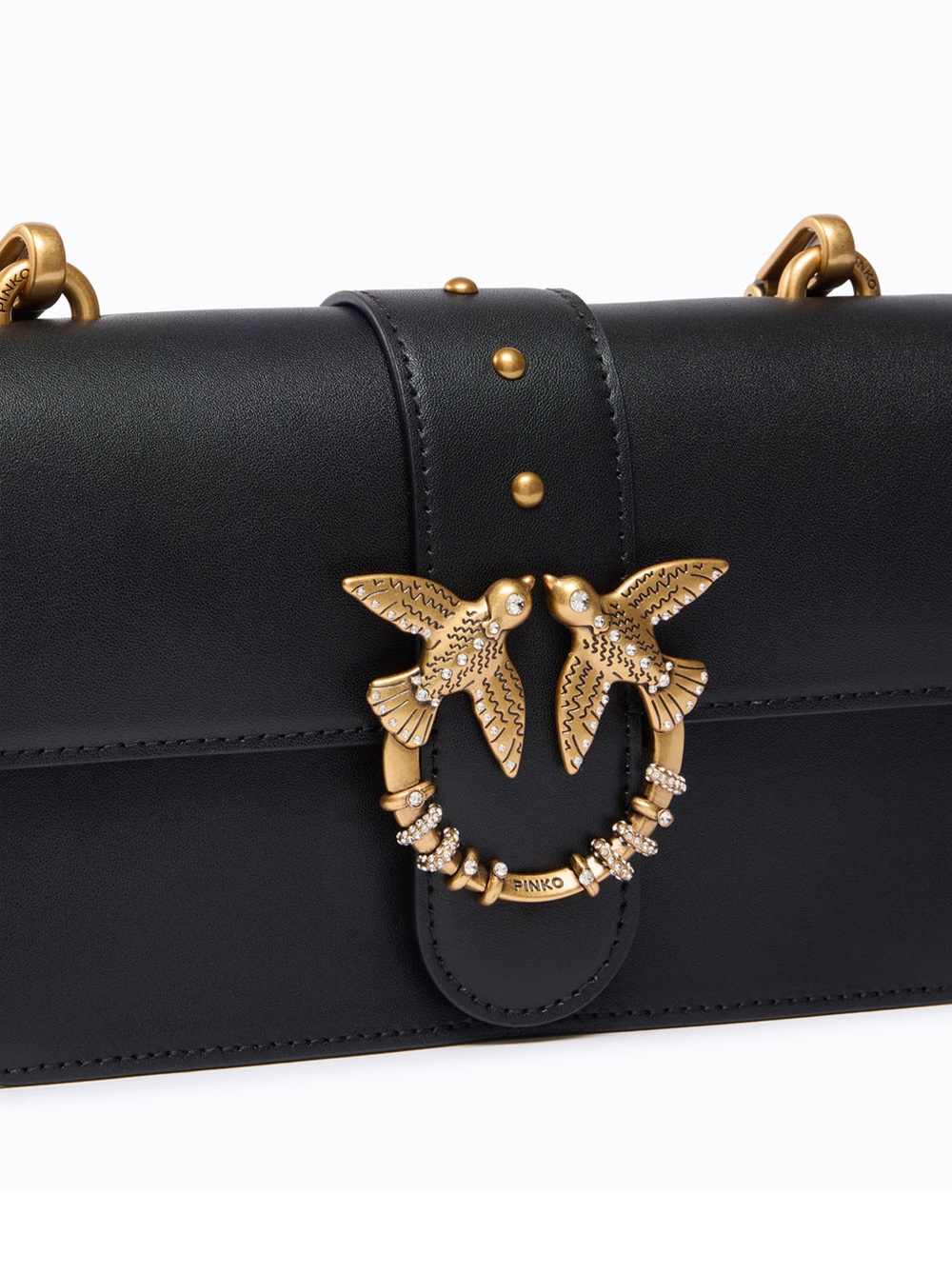 Borsa a tracolla Mini Love Bag One in pelle con fibbia gioiello - immagine 3