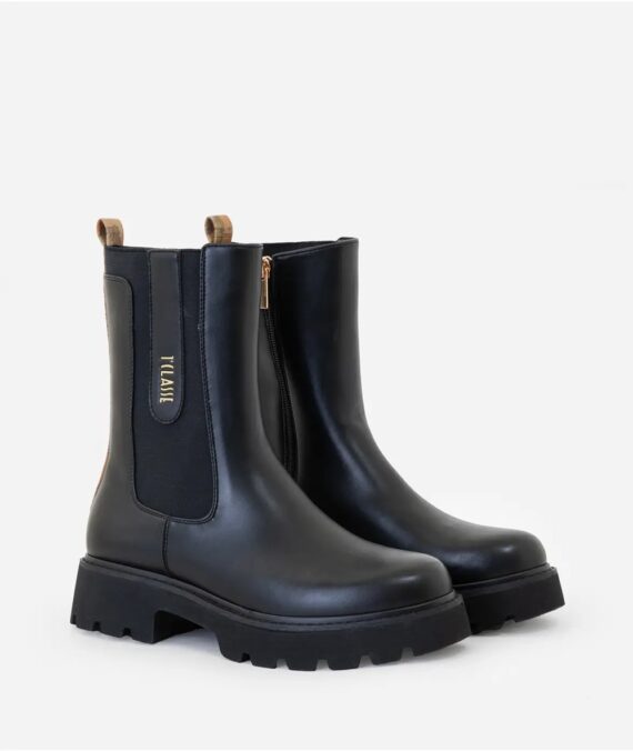 Stivali Chelsea alti in finta nappa liscia con logo 1ᴬ Classe